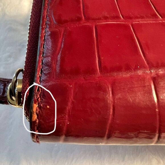 Coach Burgandy Croc Wallet - Picture 6 of 14